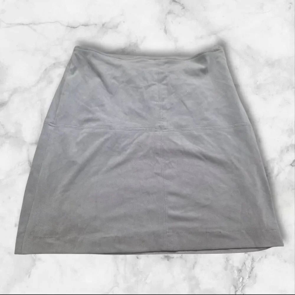 Kenar Gray Size 6 Suede Skirt